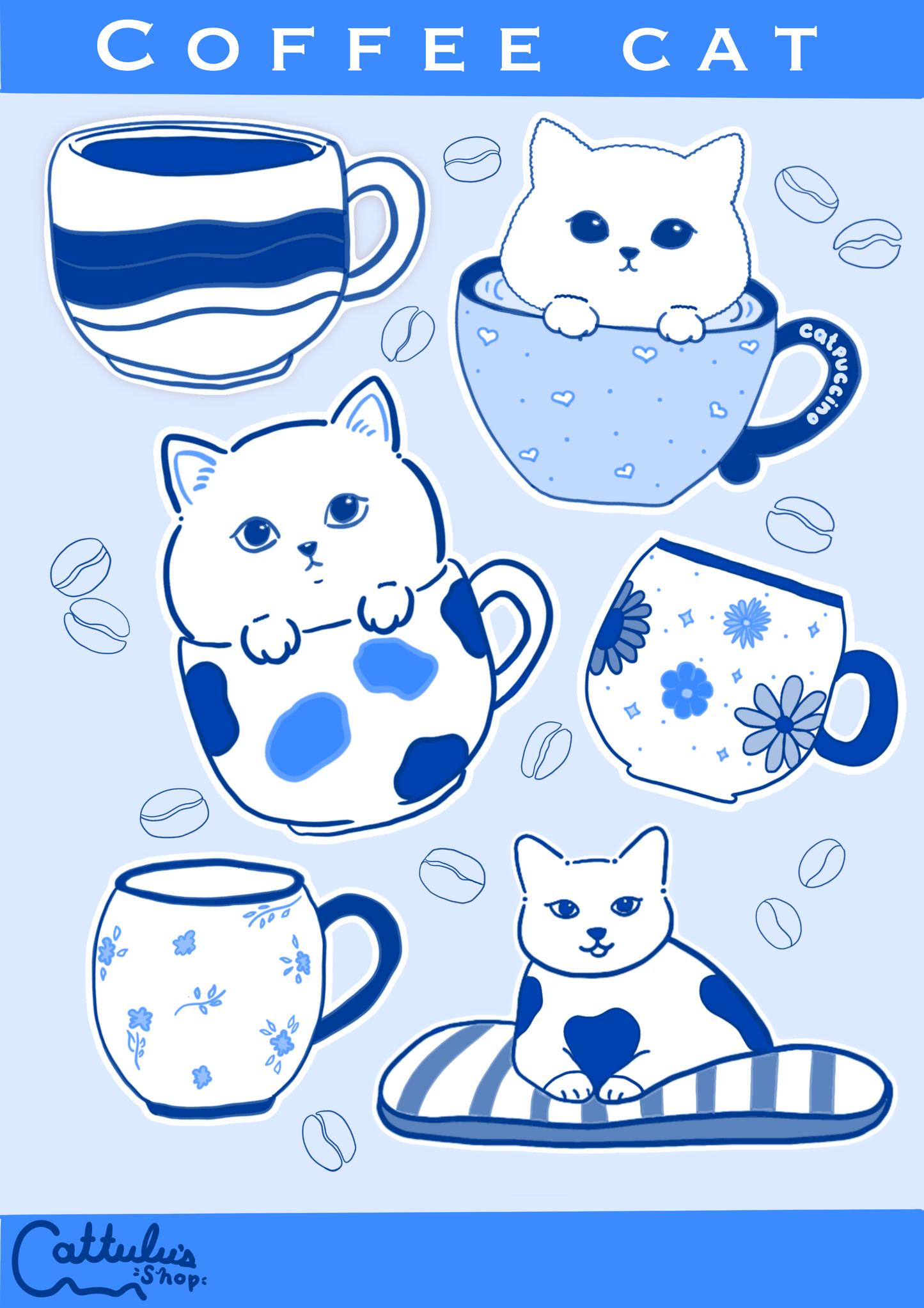 Coffee Cat Sticker Sheet