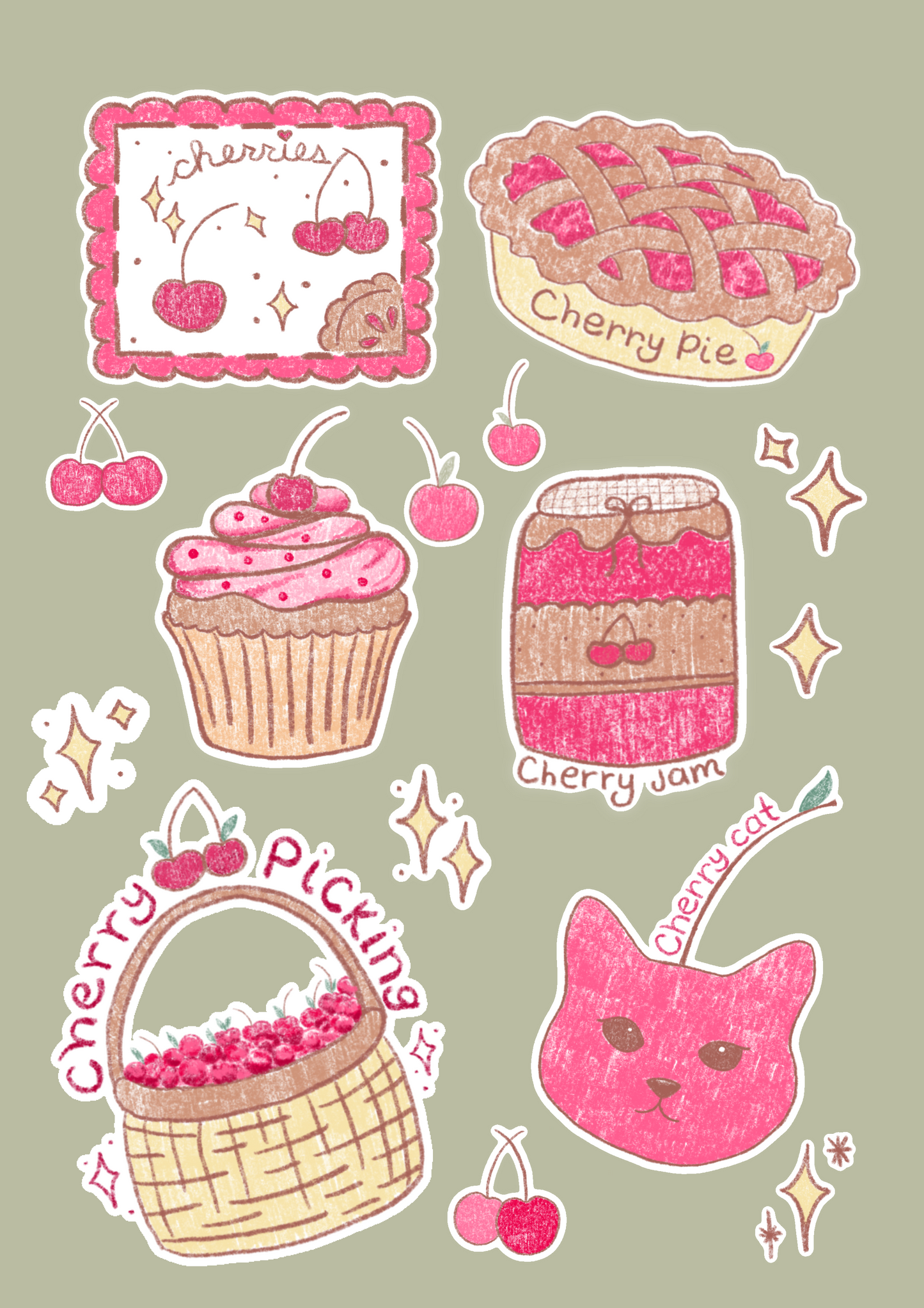 Cherry Picking Sticker Sheet